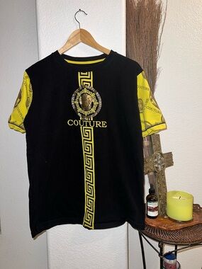 Black & Yellow Graphic Short Sleeve Tee